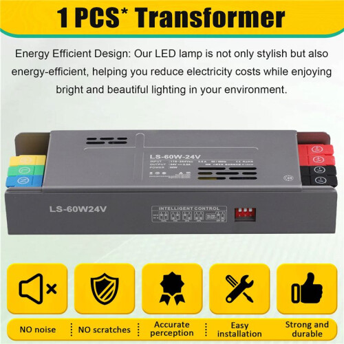 LED Slow- en Slow-Off Lamp met Transformator LED Voeding Verlichting Transformator Dim Driver Voeding 24v60W 1