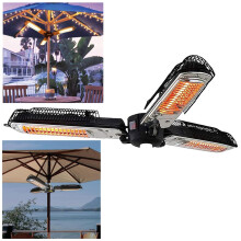 Waterproof Outdoor Infrared Patio Heater, Electric Parasol Heater with Instant Warmth and 3 Power Modes 500W/1000W/1500W