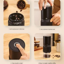 Moulins à Café Portables Moulin à Café Réglable Broyeur à Réduction de Bruit pour Moulin à Café de Cuisine Rechargeable