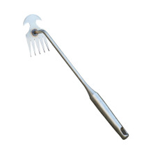 Stainless Steel Weed Puller Tool with Ergonomic Comfort Grip, 5 Teeth Hand Weeder for Lawn and Garden