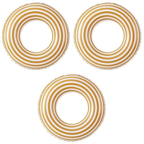 3Pièces Anneaux De Flottaison PVC Orange Rayé Piscine 1