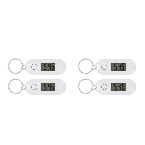 4Pcs Luminous Mini Keychain Watch ABS White Silent Design Outdoor Use 1
