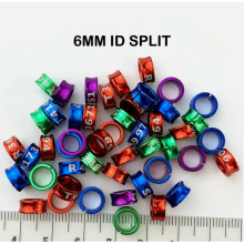 (6mm ID Split) 50x Split Aluminium Bird Leg Bands Split Aluminium Bands Parrot Leg Rings Set