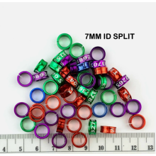 (7mm ID Split) 50x Split Aluminium Bird Leg Bands Split Aluminium Bands Parrot Leg Rings Set