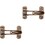 2Pcs Interior Door Lock Zinc Alloy Security Latch Light Brown 2