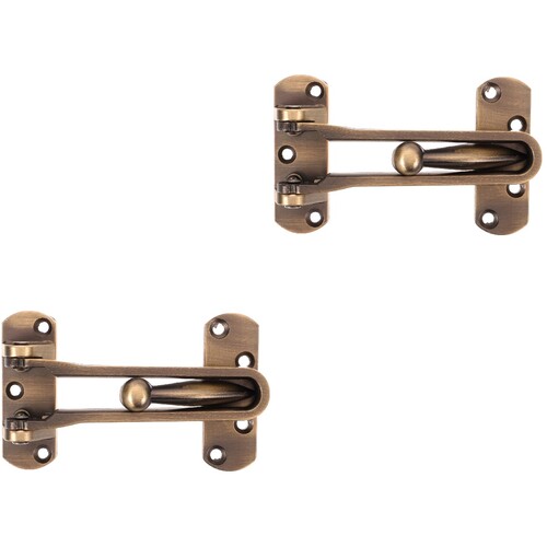 2Pcs Interior Door Lock Zinc Alloy Security Latch Light Brown 1