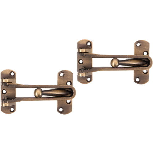 2Pcs Interior Door Lock Zinc Alloy Security Latch Light Brown 2