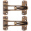 2Pcs Interior Door Lock Zinc Alloy Security Latch Light Brown 4