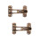 2Pcs Interior Door Lock Zinc Alloy Security Latch Light Brown 6