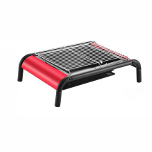 Smokeless Charcoal Grill for Patio and Backyard, Portable Red Outdoor BBQ Grill for Camping