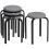 Homcom HOMCOM Stackable Stools Modern Cushioned Set of 4 Dark Grey 2