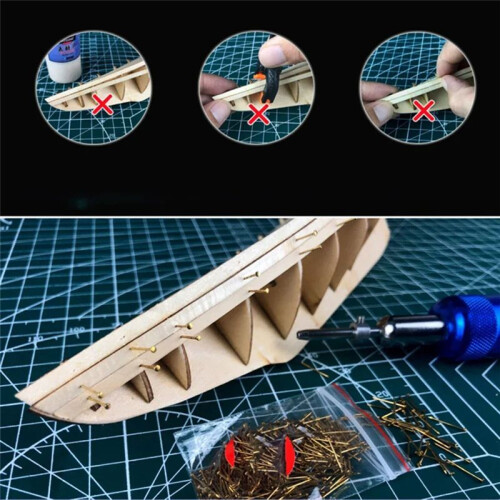 Professional Ship Model Nail Presser Tool Ship Hull Auxiliary Tools Set Ship Model Skin Fixation Tools 2