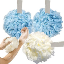 Shower Flower, Three 60G, Soft and Comfortable, Innovative Design. Shower Sponge, Body Exfoliating Sponge, Accessories for [u21]