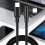 Flexible USB C Charging Cable 60W Power Delivery Angled-1m Blue 7