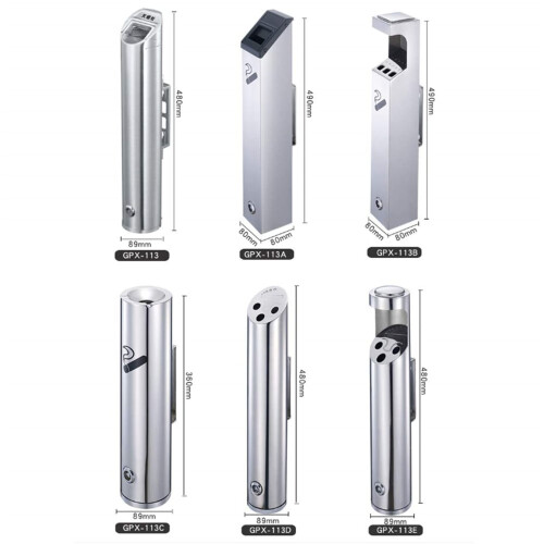Lockable Outdoor Wall Ashtray 602, Rust Proof Wall Mounted Cigarette Bin with Key and Secure Design 2