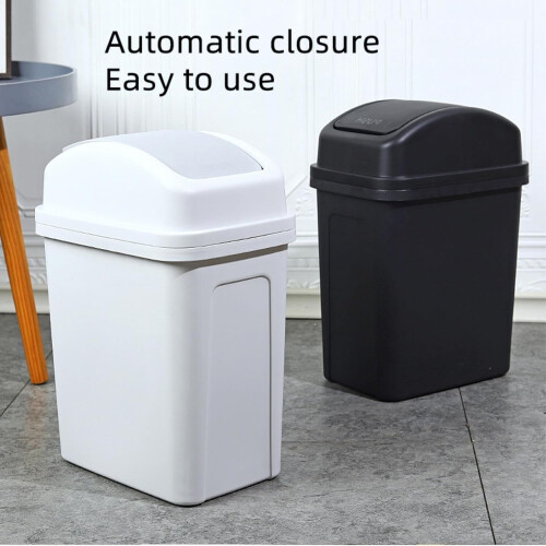 Small Bathroom Trash Can 4 Gallon Swing Lid OdorReducing Compact Waste Bin for Kitchen Green 1