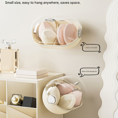 Without Drill Hanging Toiletry Organizers Clear Top Keep-White 2