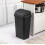 13 Gallon Swing  Trash Can, Space Saving Plastic Wastebasket with Easy Clean Surface, Black 5