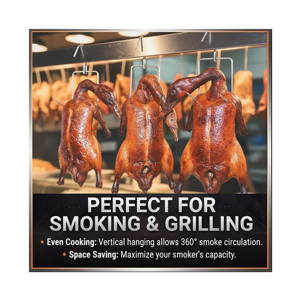 15 Pcs Meat Hooks, Stainless Steel Double Smoker Hooks Roast, 5 X 2.8 Inch Meat Hangers For Hanging Bacon Hams Bbq Grill 6032785917451