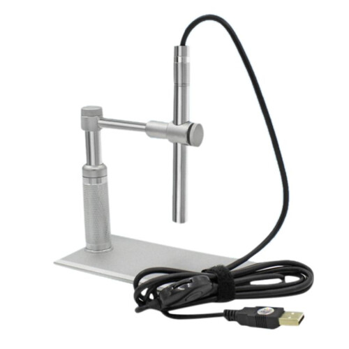 2Ensemble Microscope Numérique USB 2MP 500X 8 LED Support de Caméra Capteur CMOS de Microscopie 2 Mégapixels Roue de Contrôle de Source Lumineuse 1