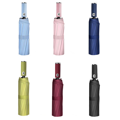 Auto Open Close Umbrella Black Coated Sun Protections-Sky Blue 1