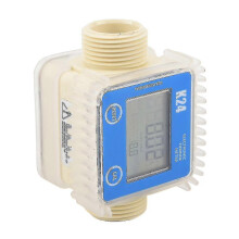 K24 Digital Turbine Flow Meter for Chemicals Water Fuel, 1" High Precision LCD Sensor XIA