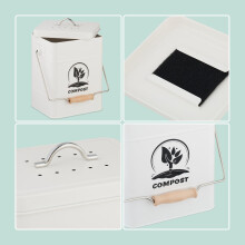 Contenedor de compost con filtro de olores, capacidad de 6 litros