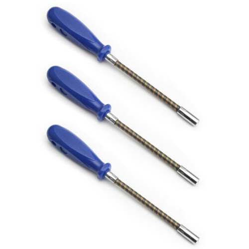 3pcs 7mm Flexible Hex Screwdriver 90 Degree Bendable Nutdriver Hex Socket Hose Clamp Screw Driver Hand Tools