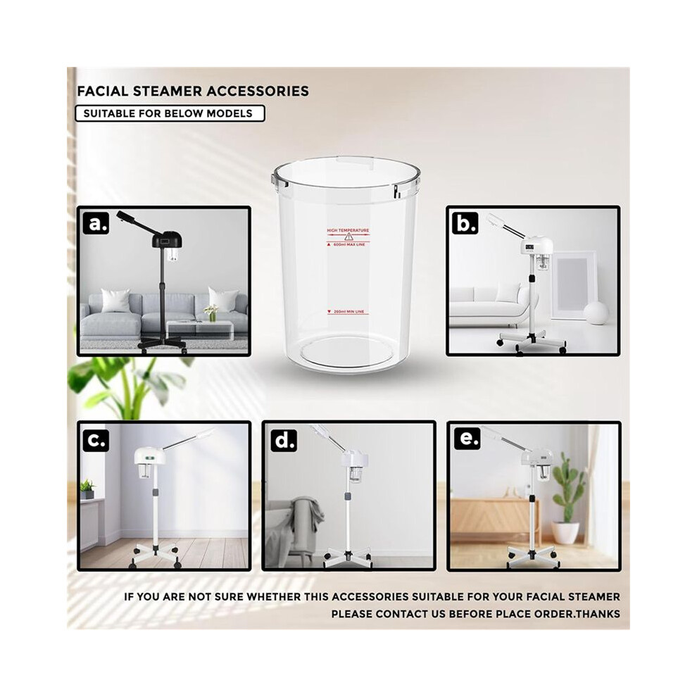 2X Water Jar for Facial Steamer Professional, Large Capacity Water Cup for Facial Steamer Professional Replacement