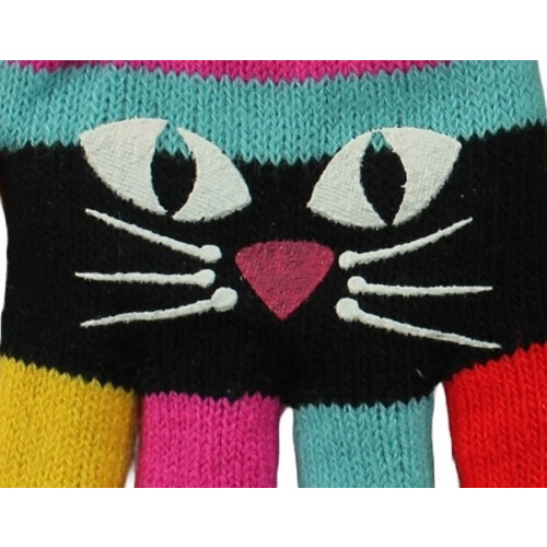 (Black) Magic Cat Design Young Girls Gloves 1