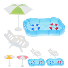 1Set DIY Puppenhaus Strandmöbel Und Schwimmringe Für Fantasie