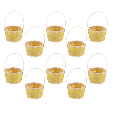 10Pcs Handwoven Bamboo Mini Baskets Yellow for Wedding Party Favors
