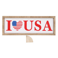 Red Creative Wooden Sign for Independence Day Themed Decor