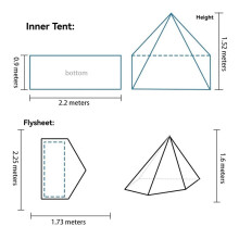 Pyramid Tent Solo Tent Ultralight Tipi Tent Outdoor Camping Portable Single Tent Waterproof Hiking Backpacking A