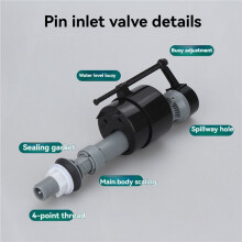 2X Old Flush Toilet Tank Fittings Inlet Valve Adjustable Needle Valve Toilet Water Valve Water Inlet G1/2inch