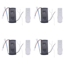 4X Kit Telecomando Universale per Ventilatore da Soffitto 40W 6 Velocità Funzione di Temporizzazione Telecomando Sostitutivo per Ventilatori da