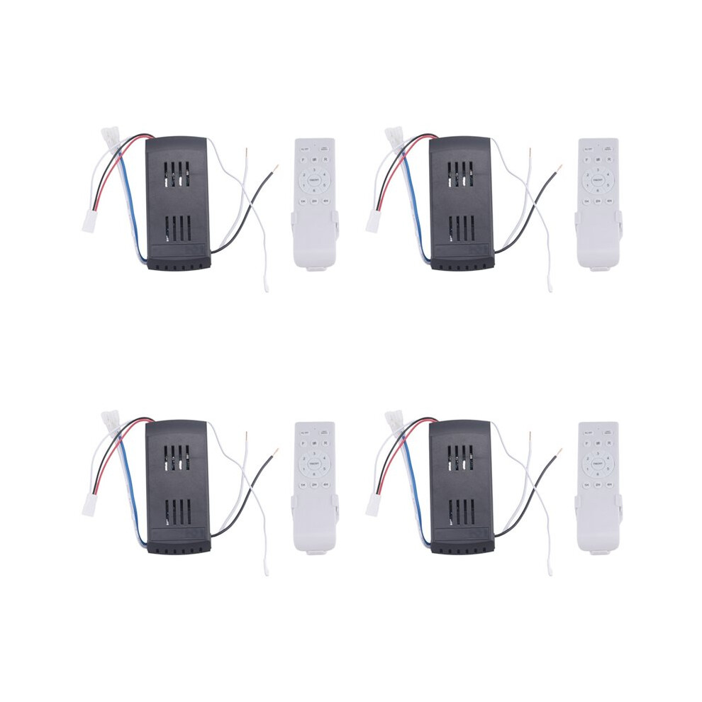 4X Universal Ceiling Fan Remote Control Kit 40W 6-Speed Timing Function Replacement Remote For Ceiling Fans & Lights 6032204820720