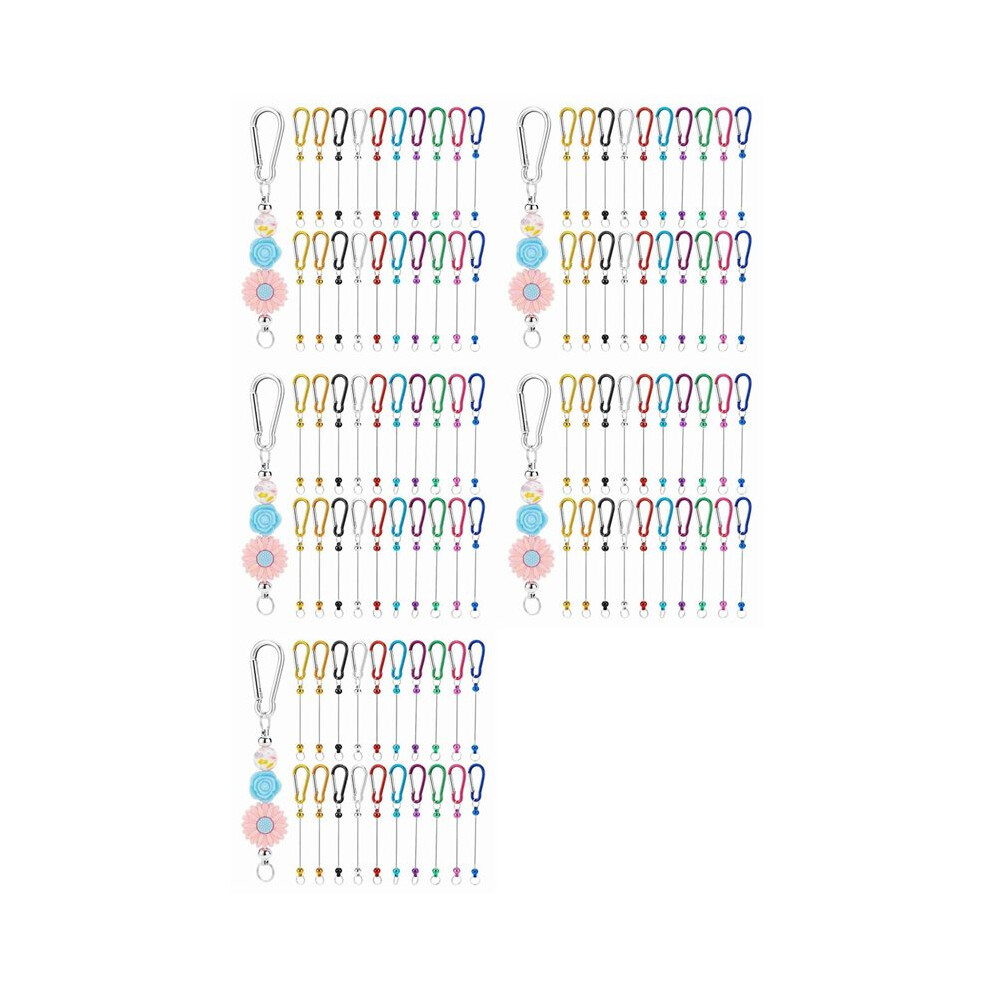 100Pcs Beadable Keychain Bars,Colorful Blank Bead Keychain Bulk Metal Beadable Keychain Bars B 6031011446291