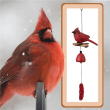 2X Cardinal Bird Wind Chime, Cardinal Gifts for 'S Love Gift, Bird Bell Chimes for Garden Backyard Church