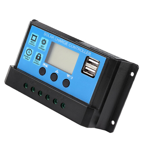 60A PWM Solar Charge Controller 12V 24V with Automatic Voltage Detection and Smart Load Control