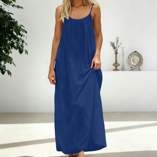 Women's Strap Backless Loose-fitting Resort  Long-10 XXXXXL 2
