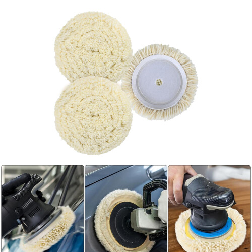 Soft Wool Car Polishing Pad 3Pcs Excellent For Scratch-5IN 2