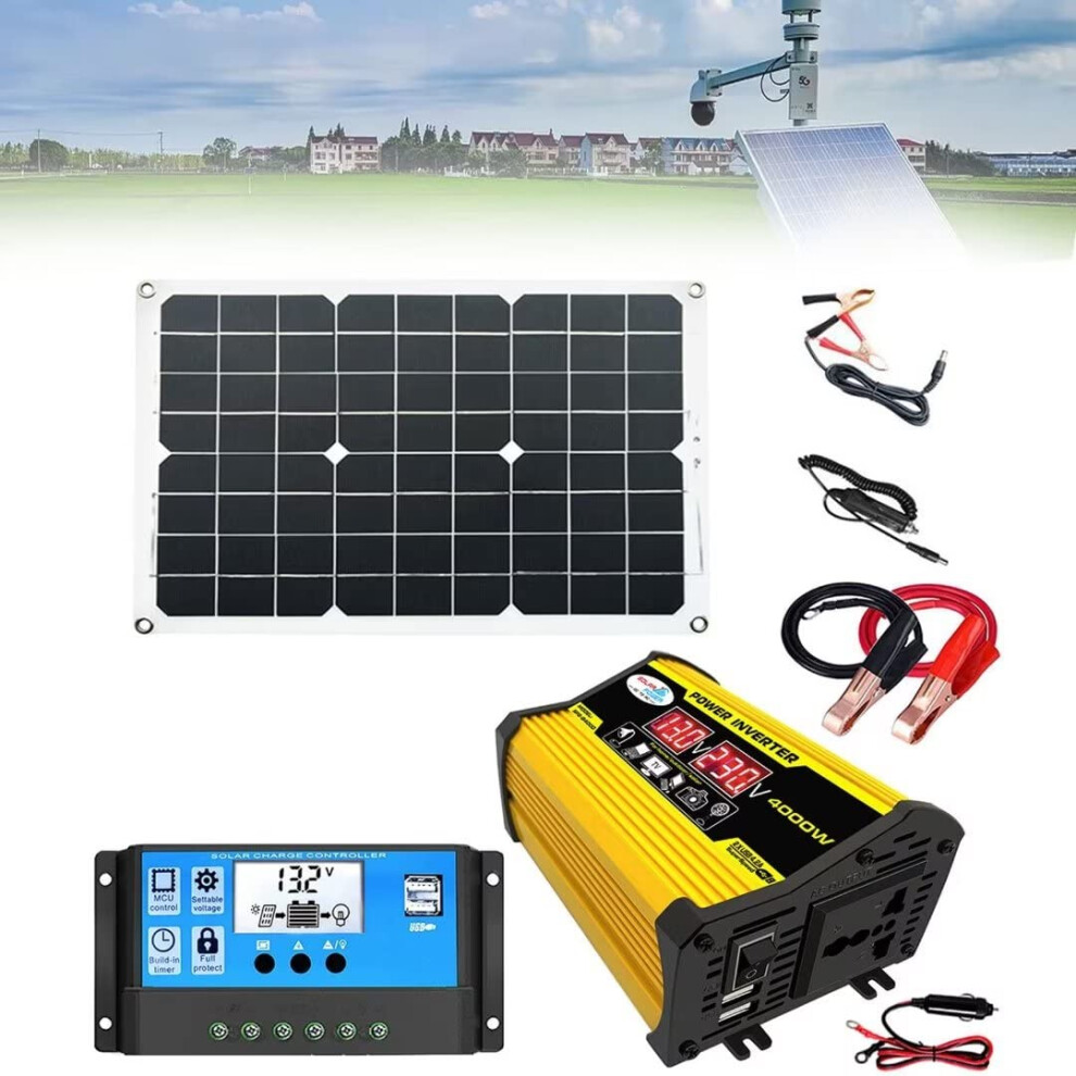 4000W Solar Power Inverter 12V To 220V Converter With 30A Controller For Rv Camper Trailer OffâGrid Use 9330225854500