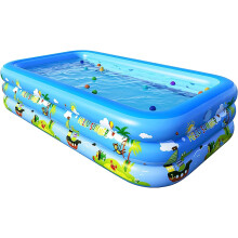 Inflatable Swimming Pool 260x160x60CM Large Above Ground Family Pool with Air Pump, Durable 3Ring Structure