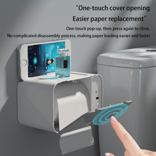 Automatic Touchless Toilet Paper Dispenser with Smart Motion Sensor, USB Rechargeable, Wall Mounted Yellow 2