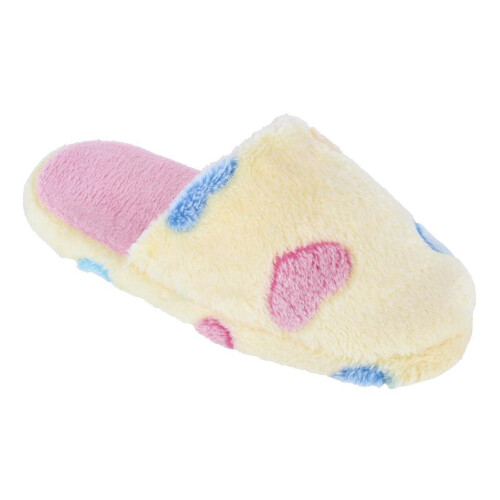 CTM Women's Heart Pattern Fur Slippers 1
