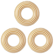3Stk Aufblasbarer Schwimmring Orange PVC Gestreift Für Sommer Outdoor