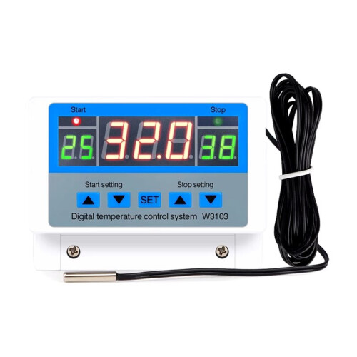 5X Digital Temperature Controller 220V Max 5000W 30A -19 to 99 Temperature Controller  XH-W3103 1