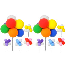 10Pcs Mini Balloon Cupcake Toppers Assorted Colors for Wedding Party