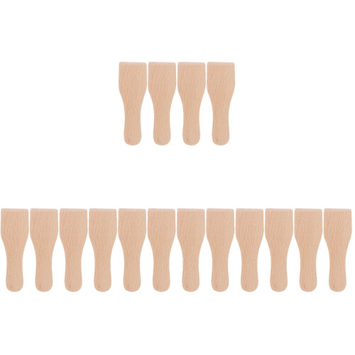 16Pcs Khaki Wood Spatula for Butter Multi-Purpose Baking Cream